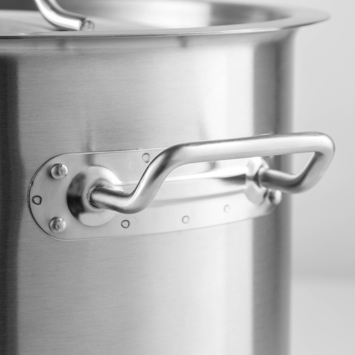 Кастрюля из нержавеющей стали Hanna Knövell HoReCa, 15 л, толщина 0,8 мм, 201 сталь, металлическая крышка Кастрюля из нержавеющей стали Hanna Knövell HoReCa, 15 л, толщина 0,8 мм, 201 сталь, металлическая крышка