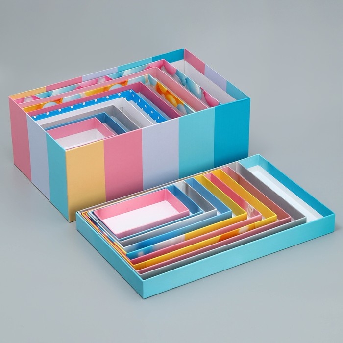 Набор коробок 10 в 1, упаковка подарочная, «Милые пожелания», 12 х 7 х 4 - 32.5 х 20 х 12.5 см Набор коробок 10 в 1, упаковка подарочная, «Милые пожелания», 12 х 7 х 4 - 32.5 х 20 х 12.5 см