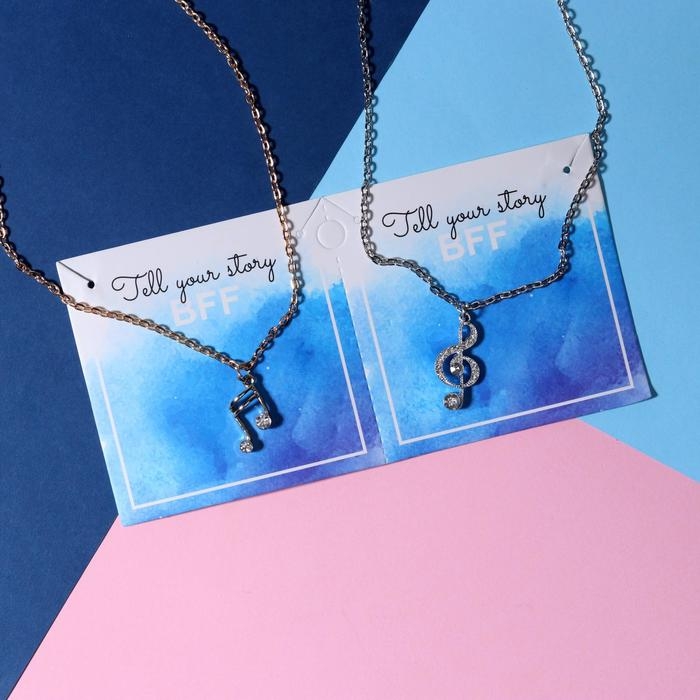 Кулоны «Неразлучники» ноты, цвет серебряно-золотой, 50 см Кулоны «Неразлучники» ноты, цвет серебряно-золотой, 50 см