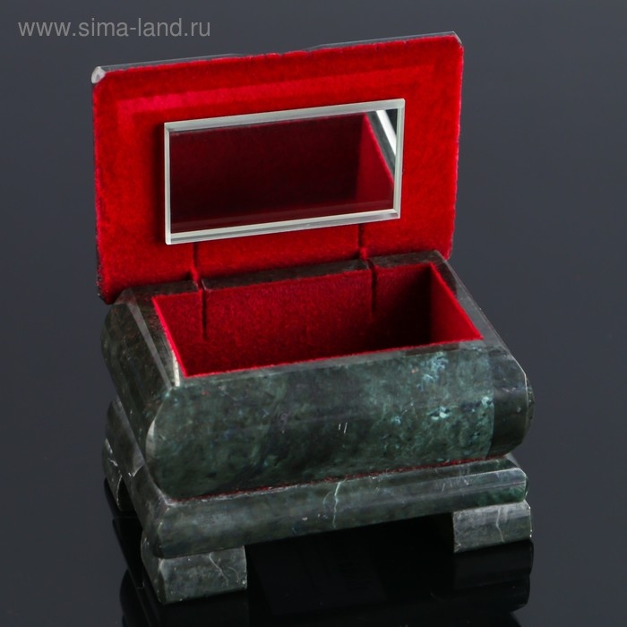 Ларец Ларец "Ночь" 9х6,5х6 см, каменная крошка, змеевик