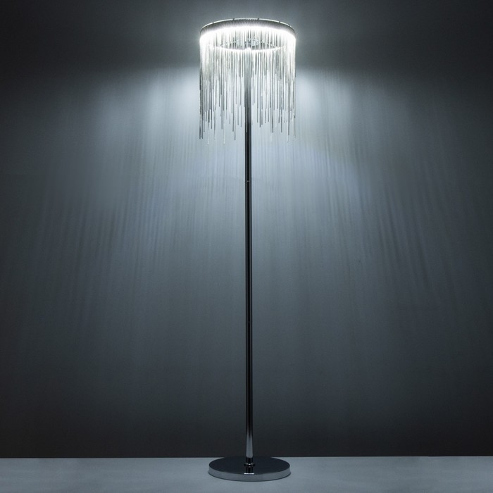 Торшер "Цепи" LED 19Вт серебро 30х30х154см