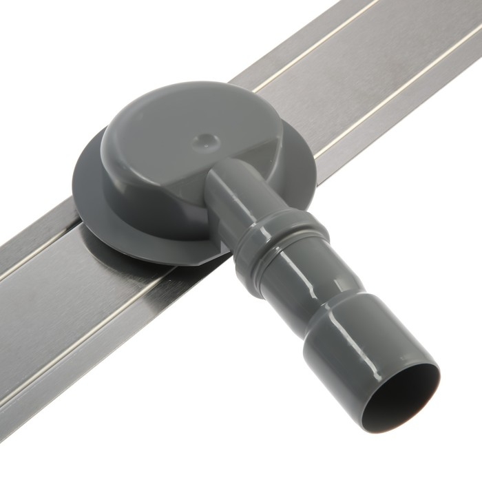 Трап ZEIN, c флaнцeм свободного вращения 360°, 7х70 см, d=40/50 мм, нерж. сталь, сатин