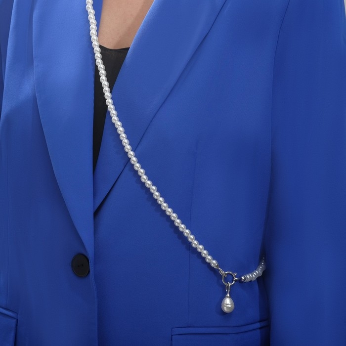 Портупея «Сумочка» жемчужинки, цвет белый в серебре, 123 см Портупея «Сумочка» жемчужинки, цвет белый в серебре, 123 см