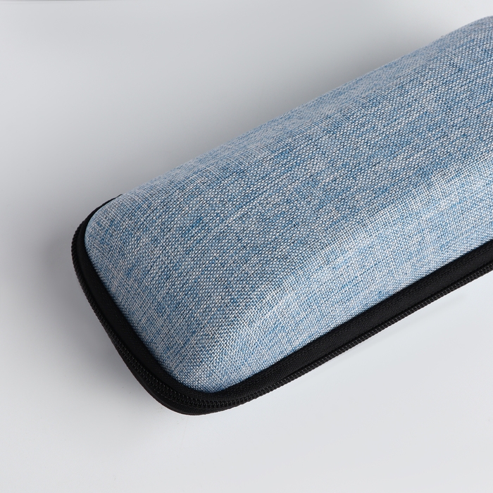 Футляр для очков на молнии, длина 17 см, цвет голубой Футляр для очков на молнии, длина 17 см, цвет голубой