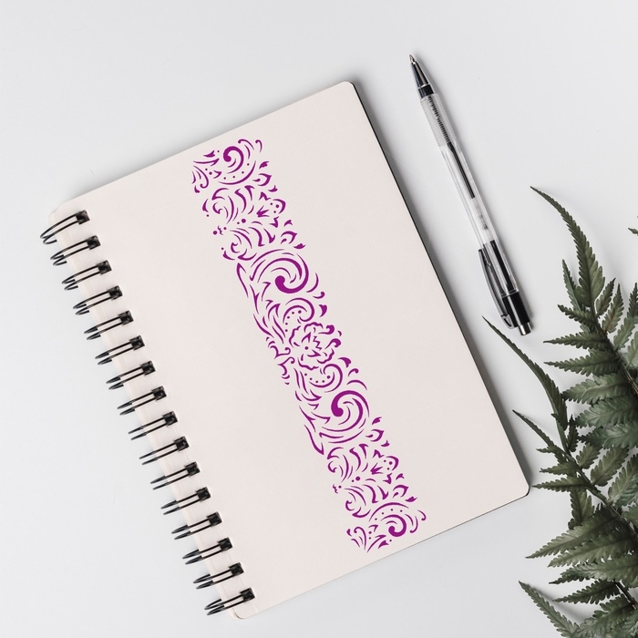 Трафарет бордюрный пластик "Королевские узоры" 60х12 см