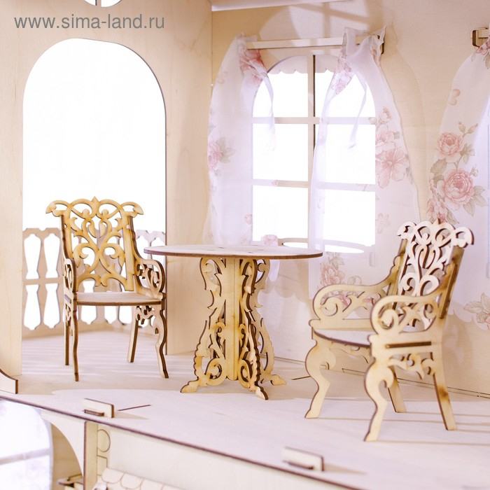 Конструктор «Большой кукольный дом», без мебели и текстиля, фанера — 3 мм, этаж: 33 см