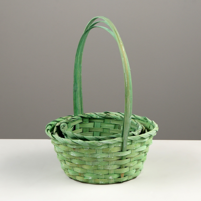 Набор корзин плетеных, D16 x H10/32см, D18 x H10/34см, D21 x H10/36см, 3шт, бамбук Набор корзин плетеных, D16 x H10/32см, D18 x H10/34см, D21 x H10/36см, 3шт, бамбук