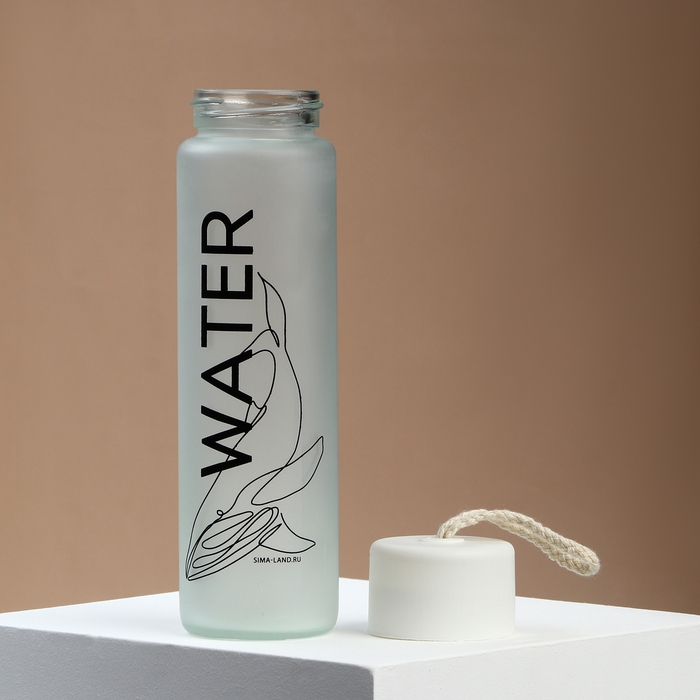 Бутылка для воды WATER, стекло, цвет МИКС, 350 мл Бутылка для воды WATER, стекло, цвет МИКС, 350 мл