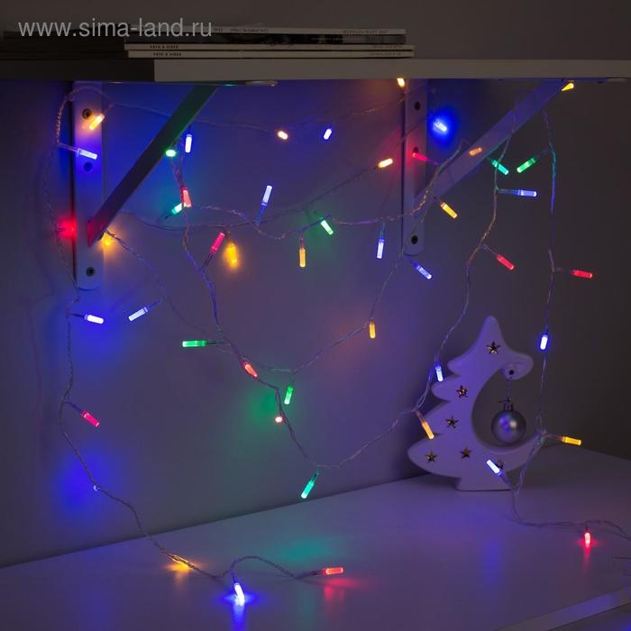 Гирлянда «Нить» 5 м с насадками «Звёздочки», IP20, прозрачная нить, 50 LED, свечение мульти, 8 режимов, 220 В Гирлянда «Нить» 5 м с насадками «Звёздочки», IP20, прозрачная нить, 50 LED, свечение мульти, 8 режимов, 220 В