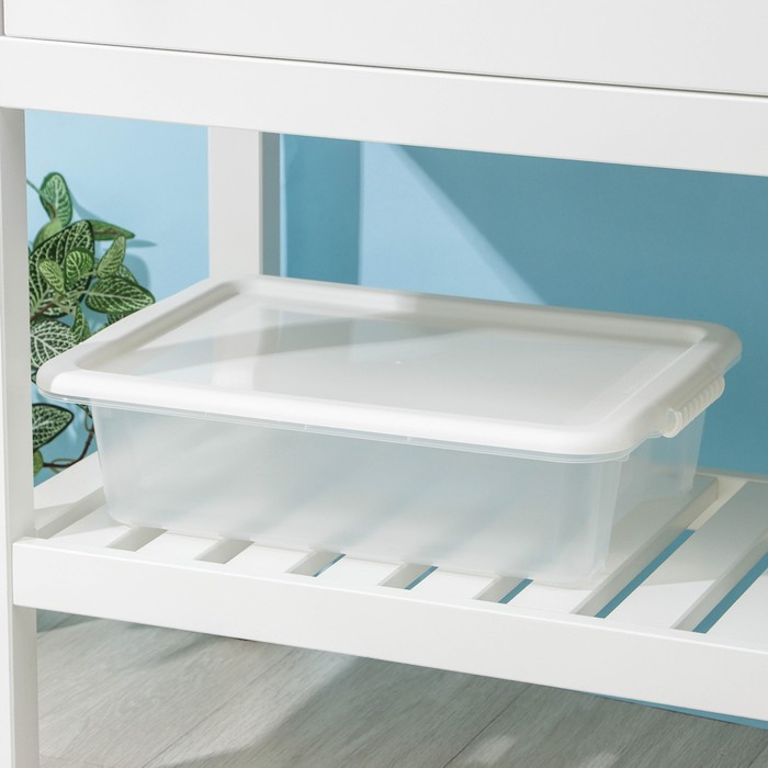 Контейнер для хранения с крышкой Porter, 8 л, 41×31×11 см, цвет слоновая кость Контейнер для хранения с крышкой Porter, 8 л, 41×31×11 см, цвет слоновая кость