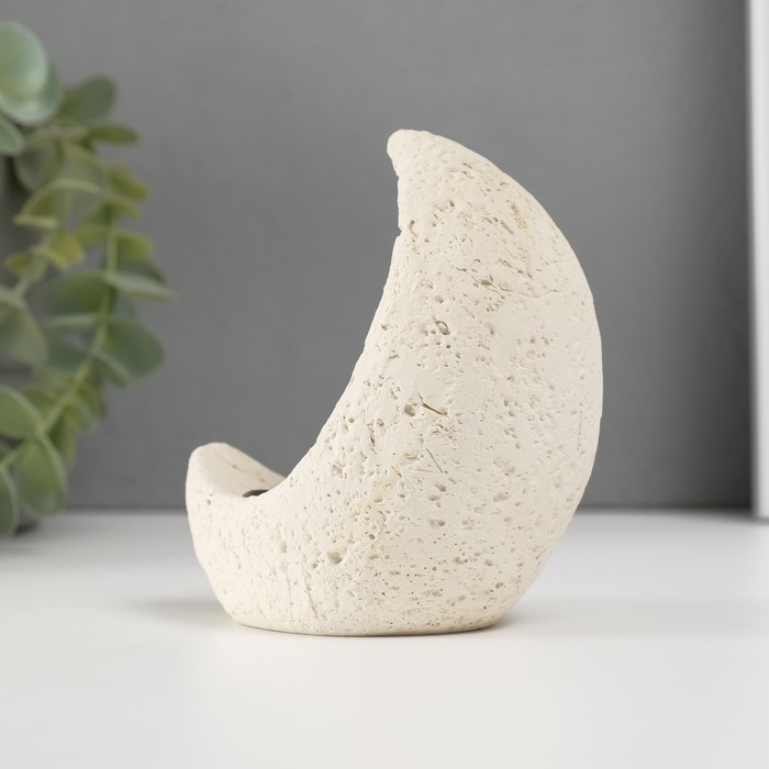 Подсвечник гипс, металл на 1 свечу Подсвечник гипс, металл на 1 свечу "Месяц" d=3,8 см 7,5х10х11,5 см