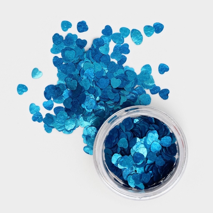 Глиттер пищевой фигурный сердца синие Глиттер пищевой фигурный сердца синие