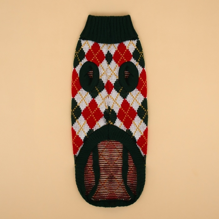 Свитер  Свитер "Шахматы",  2XL (ДС 34, ОШ 34, ОГ 32-51 см)