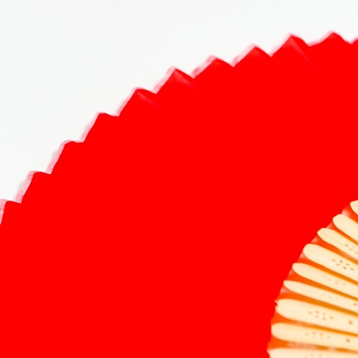 Веер бамбук, текстиль h=21 см  Веер бамбук, текстиль h=21 см "Моноцвет" в коробке, красный