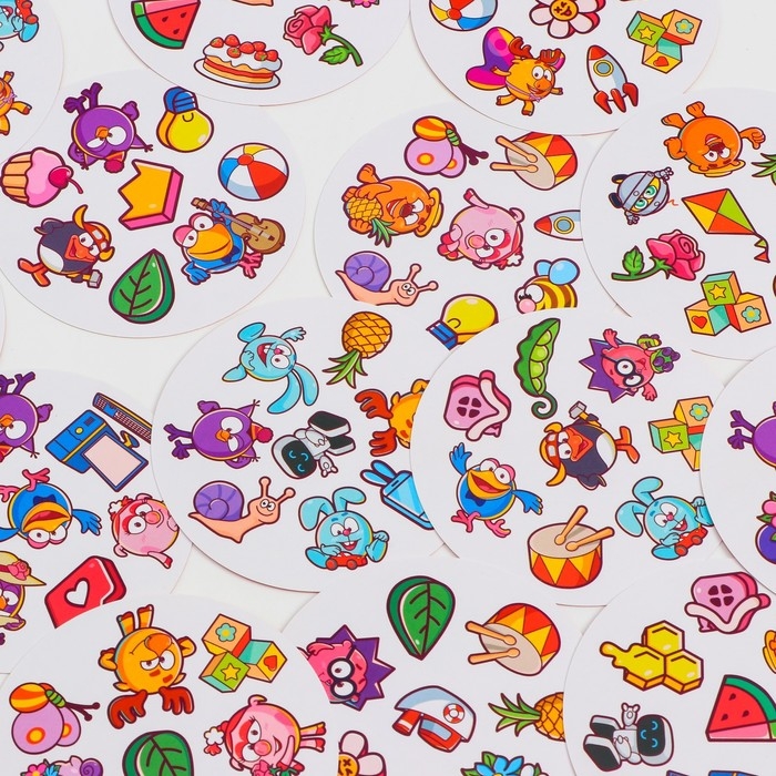 Карточная игра на скорость и реакцию «Дуббль. Смотри-хватай!», 55 карт, 5+, Смешарики Карточная игра на скорость и реакцию «Дуббль. Смотри-хватай!», 55 карт, 5+, Смешарики