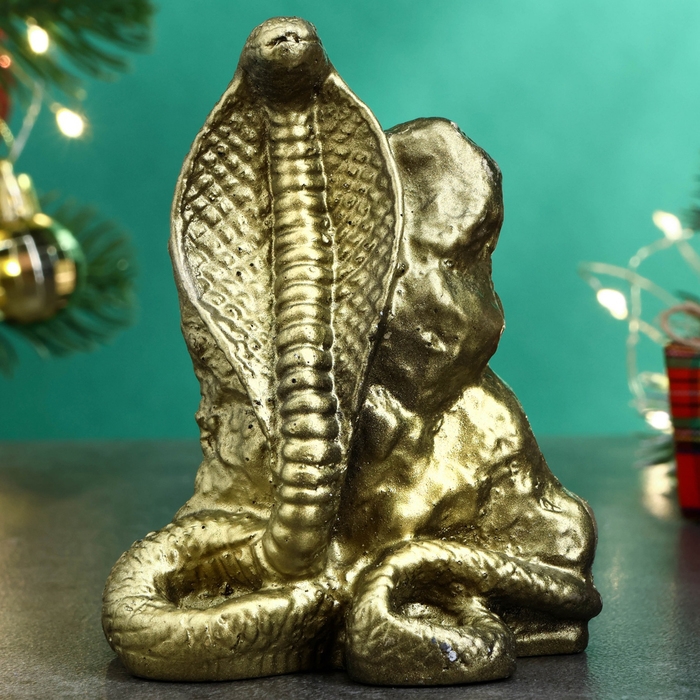 Новый год. Символ 2025. Фигура Новый год. Символ 2025. Фигура "Змея хрустальница" золото, 12х6см