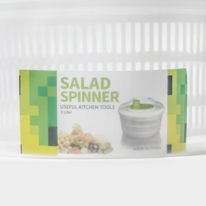 Центрифуга для сушки зелени  Центрифуга для сушки зелени "Оазис" 3,2 л, пластик, цвет бело-зеленый