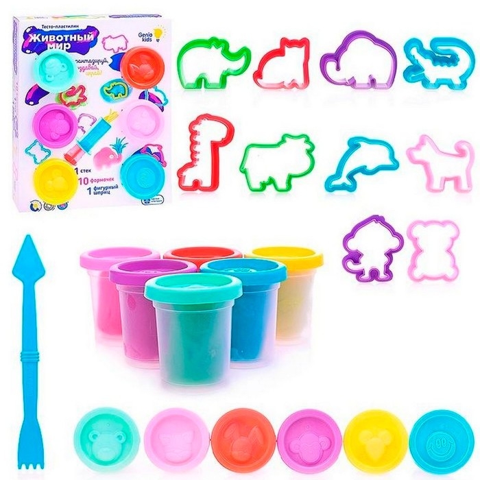 Набор для детской лепки «Тесто-пластилин. Животный мир» Набор для детской лепки «Тесто-пластилин. Животный мир»