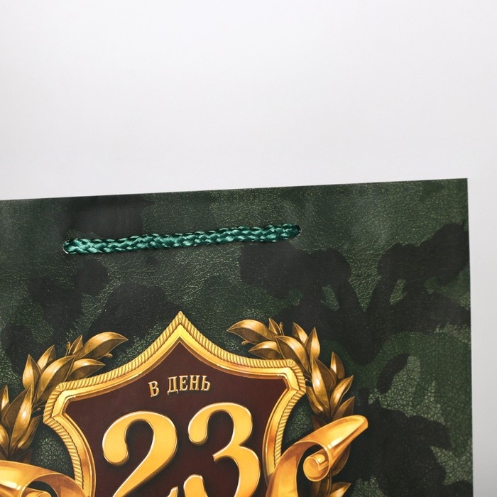 Пакет подарочный ламинированный горизонтальный, упаковка, «С 23 февраля», ML 25х 21 х 8 см Пакет подарочный ламинированный горизонтальный, упаковка, «С 23 февраля», ML 25х 21 х 8 см