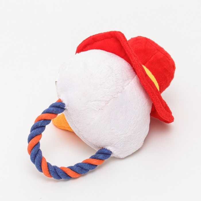 Игрушка мягкая для собак Игрушка мягкая для собак "Снеговик с канатом" с пищалкой