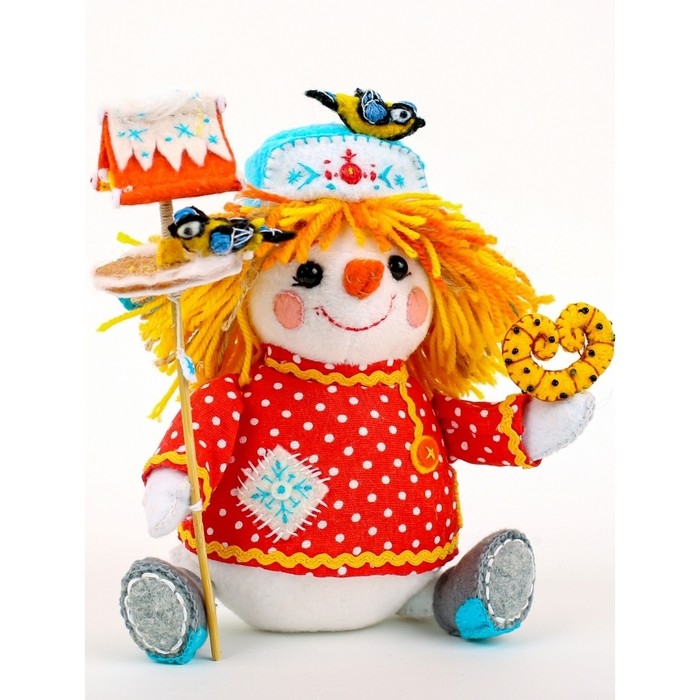 Новый год! Набор для изготовления текстильной игрушки «Весёлый Снеговик» высота — 16,5 см Новый год! Набор для изготовления текстильной игрушки «Весёлый Снеговик» высота — 16,5 см