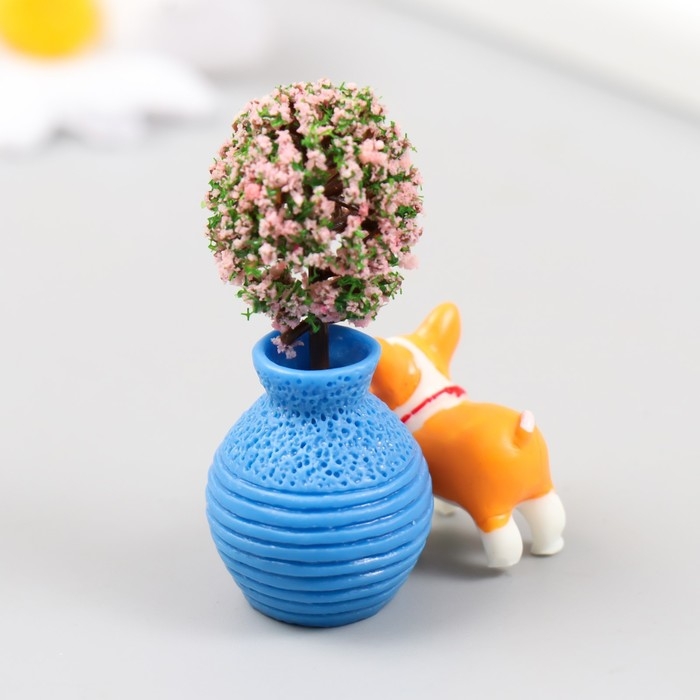 Фигурка для флорариума полистоун  Фигурка для флорариума полистоун "Пёсик у вазочки" 2,6 см