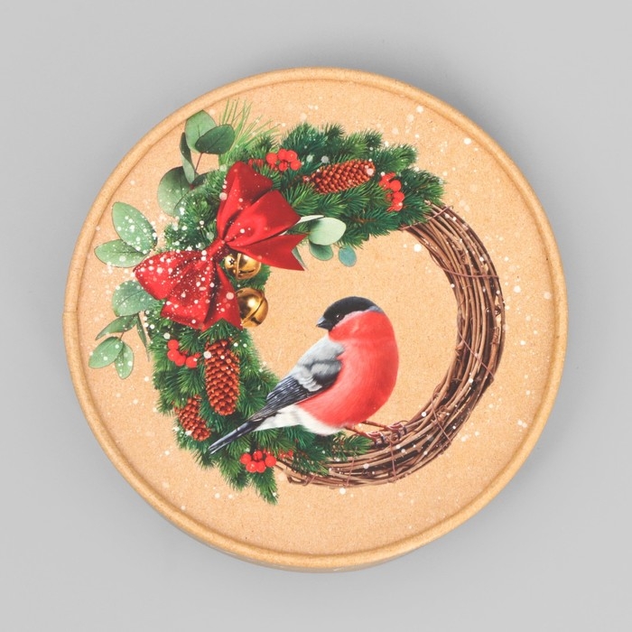 Коробка подарочная «Новогодний венок», 12 х 8 см, Новый год Коробка подарочная «Новогодний венок», 12 х 8 см, Новый год