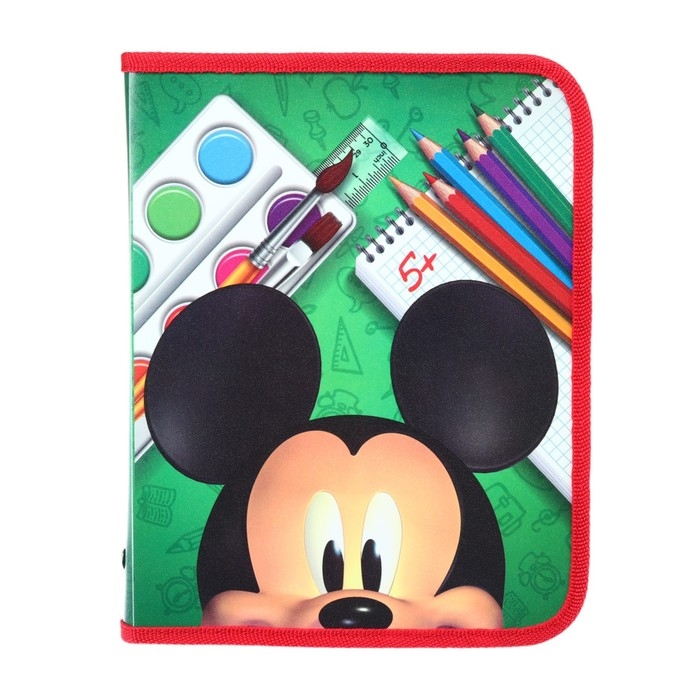 Папка пластиковая для тетрадей А5, на молнии, Микки Маус Папка пластиковая для тетрадей А5, на молнии, Микки Маус