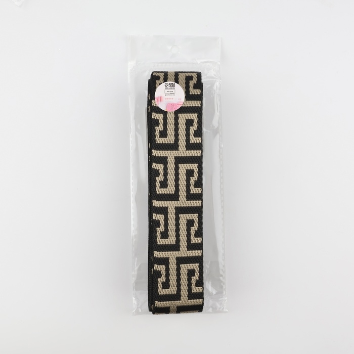 Стропа ременная, 38 мм, 3 ± 0,1 м, цвет чёрно-бежевый Стропа ременная, 38 мм, 3 ± 0,1 м, цвет чёрно-бежевый