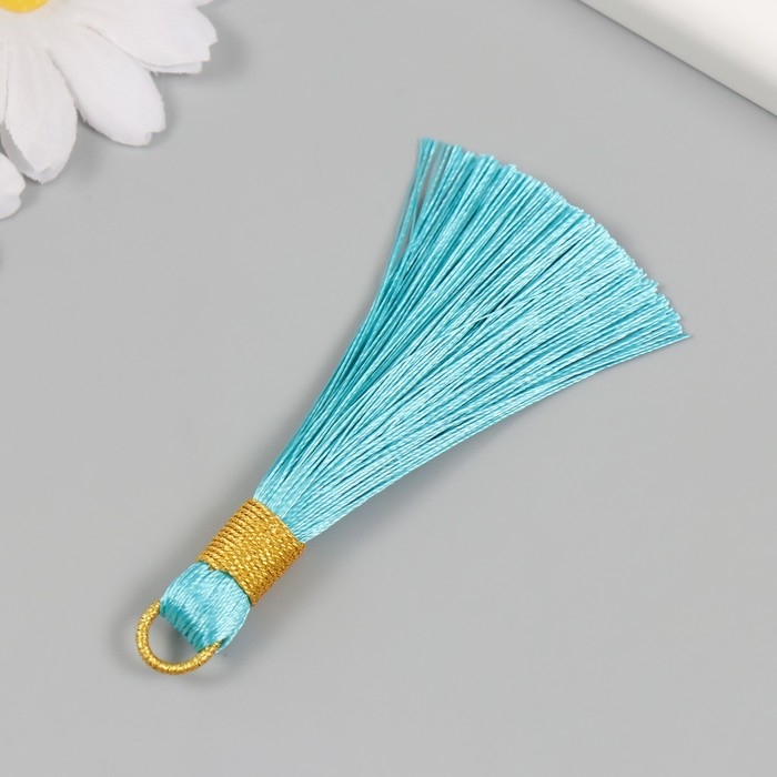 Декор для творчества текстиль Декор для творчества текстиль "Кисть. Оливия" голубой набор 2 шт 8х1,2 см