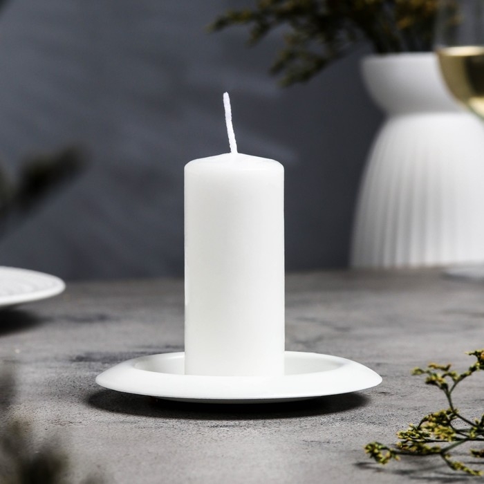 Подсвечник Подсвечник "Чашка" металл, 11 см, белый