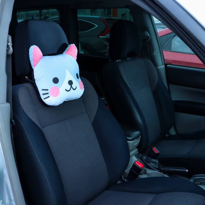 Подушка на подголовник МАТЕХ CUTIE LINE, 30 х 25 х 10 см, серый, розовый Подушка на подголовник МАТЕХ CUTIE LINE, 30 х 25 х 10 см, серый, розовый