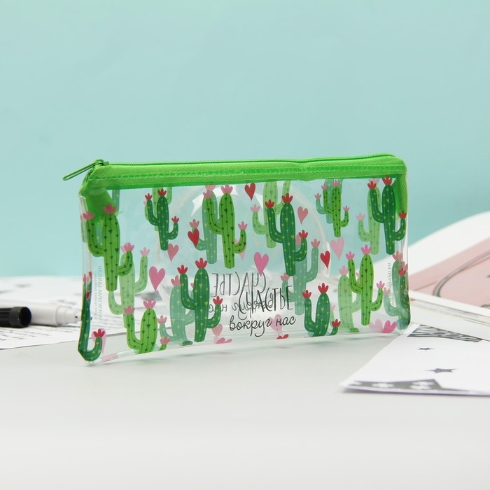 Пенал мягкий 1 отделение, 95 х 205 мм, плоский, ПВХ, Calligrata Пенал мягкий 1 отделение, 95 х 205 мм, плоский, ПВХ, Calligrata "Счастье вокруг нас"