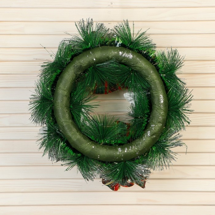 Венок новогодний d- 26 см  Венок новогодний d- 26 см "Уютная сказка" цветы бантики в клетку