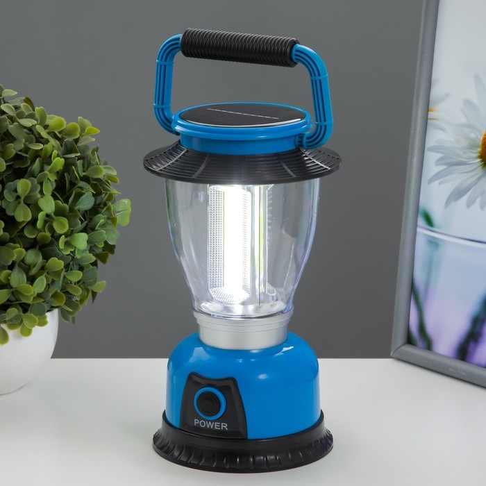 Светильник Светильник "Алдни" LED 12Вт USB от батареек 4хАА синий 12,5х12,5х21,5 см RISALUX