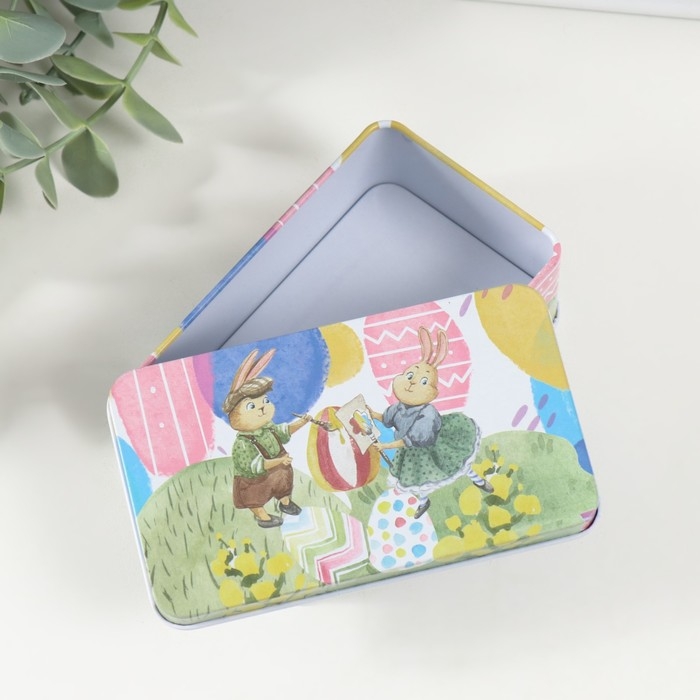 Шкатулка металл Шкатулка металл "Пасхальный кролик" МИКС 12х7х4 см