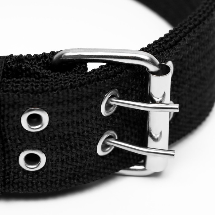 Ошейник четырехслойный, 64 х 4 см, ОШ 50-58 см, полиэстер, чёрный Ошейник четырехслойный, 64 х 4 см, ОШ 50-58 см, полиэстер, чёрный