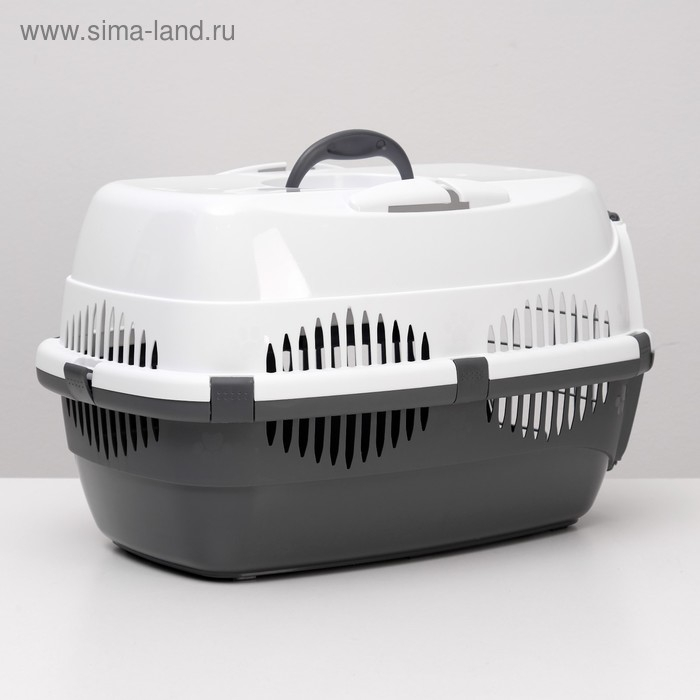 Переноска для животных до 12 кг  Переноска для животных до 12 кг "Пижон" 49х33х32см, металлическая дверь, бело-серая