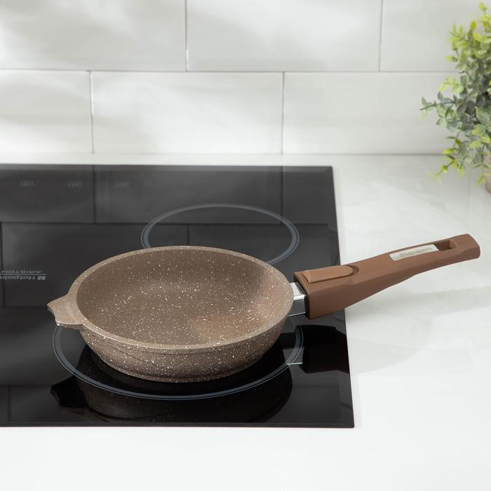 Сковорода «Гранит Brown», d=18 см, антипригарное покрытие, съёмная ручка, цвет МИКС