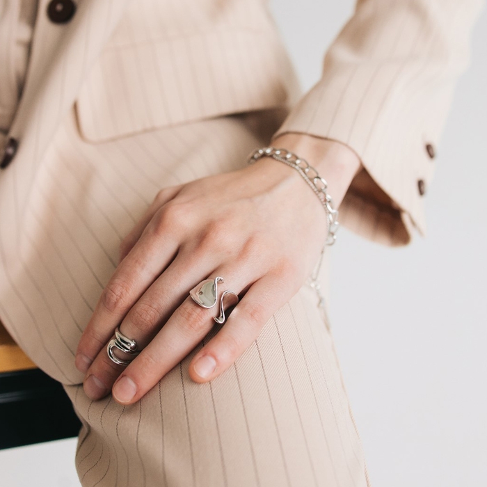 Кольцо «Тренд» фешн, цвет серебро, безразмерное