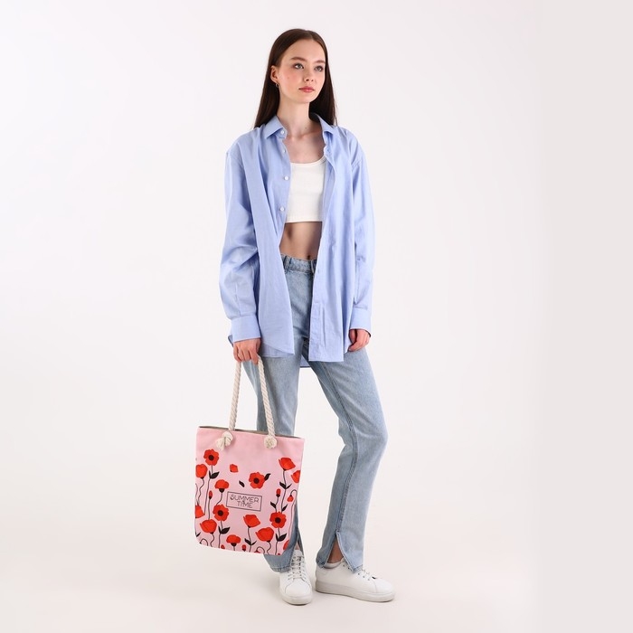 Сумка женская пляжная Сумка женская пляжная "Summer Time", 35х40 см