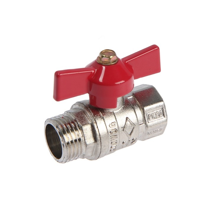 Кран шаровой ZEIN engr, наружная/внутренняя резьба 1/2 Кран шаровой ZEIN engr, наружная/внутренняя резьба 1/2", бабочка, цинк