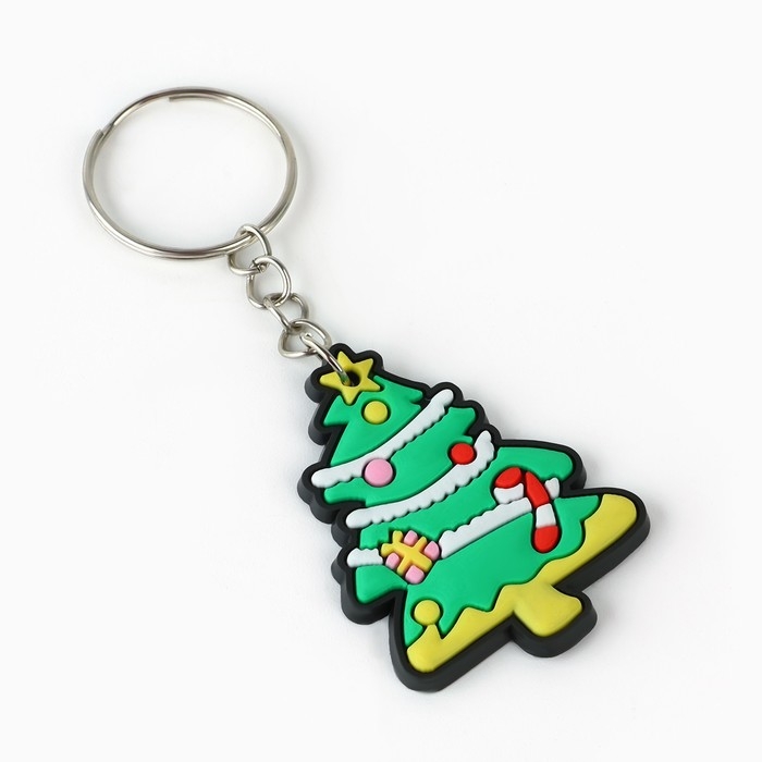 Брелок новогодний, для ключей, резиновый «Рождественская ёлка» 3 х 10,5 см Брелок новогодний, для ключей, резиновый «Рождественская ёлка» 3 х 10,5 см