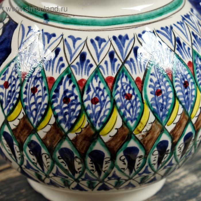 Чайник Риштанская Керамика  Чайник Риштанская Керамика "Узоры", 1000 мл, синий