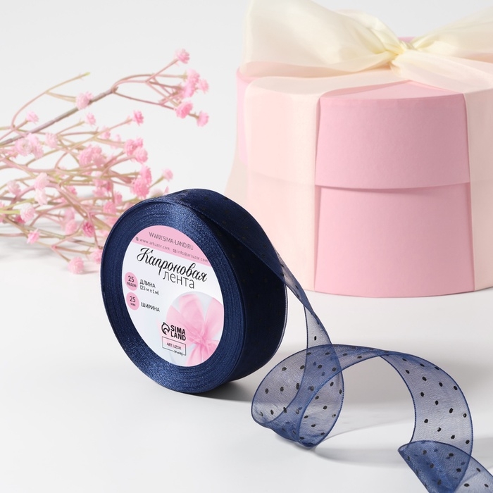 Лента капроновая «Горох», 25 мм, 23 ± 1 м, цвет тёмно-синий Лента капроновая «Горох», 25 мм, 23 ± 1 м, цвет тёмно-синий