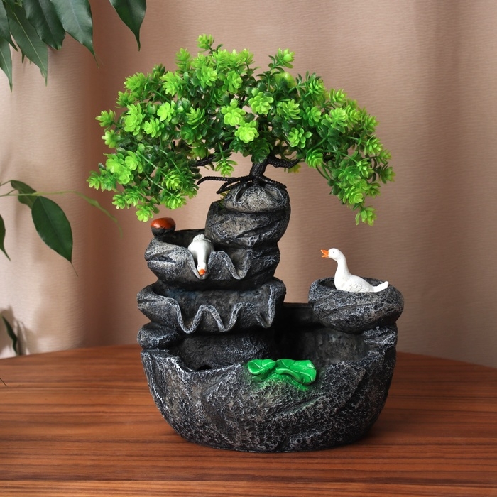 Фонтан Фонтан "Горный цветок под деревом" 27х18 см (с подсветкой, без шарика)