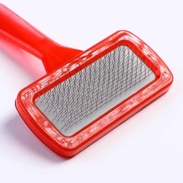 Пуходерка  Пуходерка "Симпл" с прозрачной ручкой, без капель, 9,5 х 13,8 см, красная