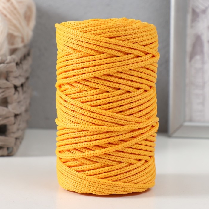 Шнур вязаный полипропиленовый без сердечника 3 мм /50 м (желтый) Шнур вязаный полипропиленовый без сердечника 3 мм /50 м (желтый)