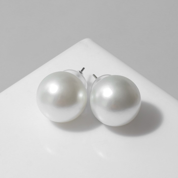 Серьги с жемчугом «Невеста» бусины d=1,5, цвет белый Серьги с жемчугом «Невеста» бусины d=1,5, цвет белый