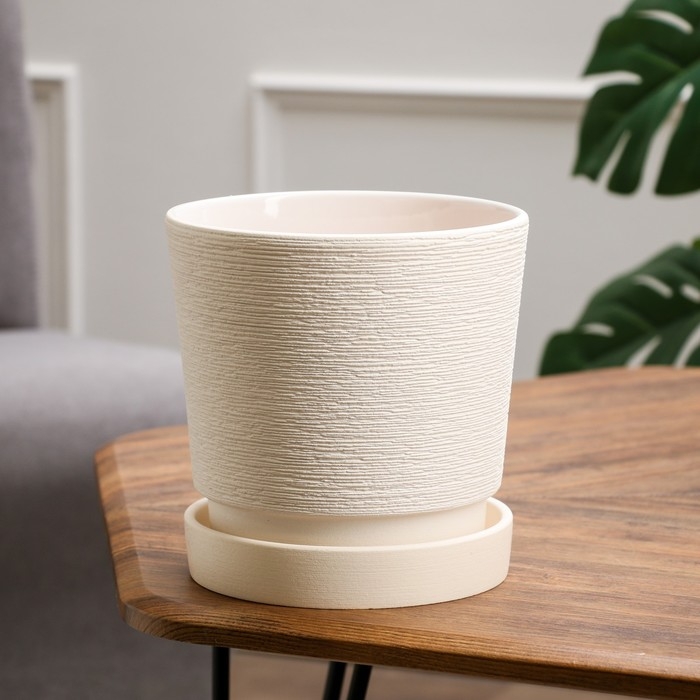 Горшок цветочный Горшок цветочный "Нест" платан белый №4 3,2 л